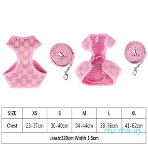 Pettorina per cani Step-in Guinzagli Set Designer Pet Vest Classico Jacquard Lettering Soft Air Mesh Pettorine per cani per cani di piccola taglia Cat Teacup276L