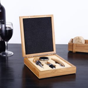 Bar Tools Premium Wine Tools Automatic Bottle Opener Corkscrew Bamboo Business Gift Sets For Wine Accessories
