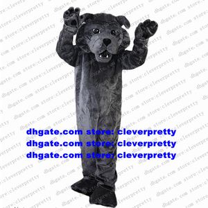 Gray Sharpei Dog Mascot Costume Shar Pei Shari Pie Dog vuxen Tecknad karaktär Album av målning Fashion Promotion ZX1721