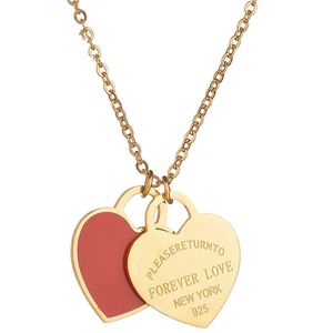 Collana di design collane con ciondolo in oro argento gioielli femminili squisito artigianato con logo ufficiale classico cuore blu all'ingrosso Design di lusso