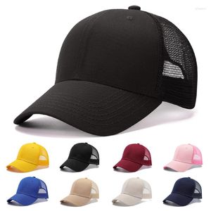 Berets Summer Unisex Plain Mesh Baseball Cap Adjustable Snapback Hats For Women Men Hip Hop Trucker Hat Custom Logo Advertising Caps