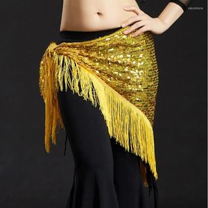 Cinture Cintura per danza del ventre con paillettes per adulti Sciarpe all'anca Costumi orientali con nappe Sirena orientale Abbigliamento da ballo Sciarpa a triangolo con paillettes