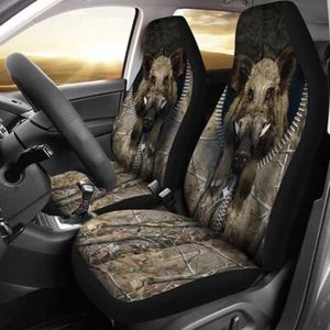 Autositzbezüge Jagd 3D Wildschwein Camo Tier Mandala Stil Custom vorne Paar T221110