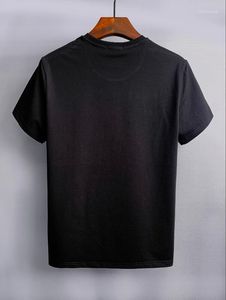 Cotton Letter Print T Shirt Round Neck Short Sleeve Shirt Tie Dye Casual Men's Clothing Tops