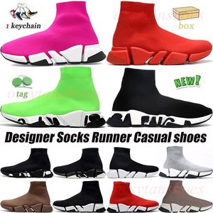 Runningskor designer Paris sock för mig kvinnor svart vit röd sneakers lopp löpare skor sport sneaker med låda