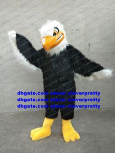 Black White Long Fur Eagle Hawk Mascot Costume Tercel Tiercel Falcon Vulture Personagem sobre Holidays Department Store ZX1017