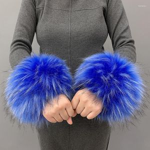 Knee Pads Faux Fur Fake Sleeves Autumn Winter Coat Cuffs Elastic Removable Plush Furry Wrist Women Arm Warmer 2022