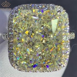 Solitaire pierścionek WUIHA luksusowe prawdziwe srebro 925 3EX promienny krój 8CT VVS D kolor stworzony ślub zaręczyny Fine Jewelry 221109