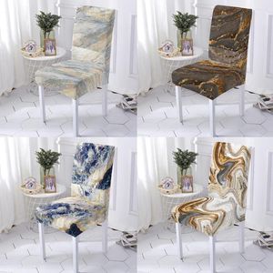 Chaves de cadeira Cadeiras de jantar de capa de padrão de mármore para mesa de jantar de assento de cozinha e jogos de casamento