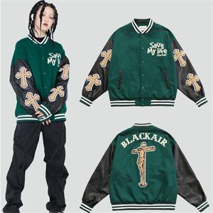 Herrenjacken Unisex Oversize Hip Hop Varsity Baseballjacke mit pelziger Stickerei Hi Street Wool Letterman Mantel Oberbekleidung für Paare