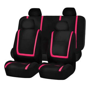 Capas de assento de carro Aimaao 4/9 PCs Universal Full Car Seat Cover Decoração de estilo interior Auto Protect para Tesla Modelo 3 Peugeot 206 207 2008 T221110