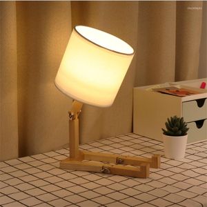 Tischlampen DIY Nacht für Schlafzimmer Wohnzimmer Buch Schreibtischlampe Lesen LED-Licht Moderne Holz Holz Nordic Studie Lichter Beleuchtung