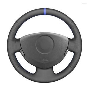 Steering Wheel Covers Black PU Artificial Leather Cover Braids For Clio 2 Twingo Dacia Sandero 2001-2006 2007 2008 2009-2014