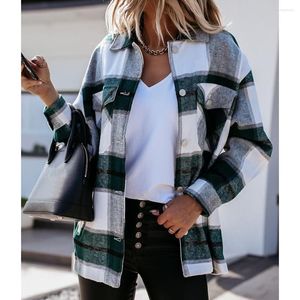 Men's T Shirts For Women Plaid Long Sleeve Button Up Shirt Collared Tops And Blouse Autumn Winter Fashion Loose Casual Black White