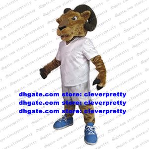 Brown Bighorn Sheep Mascot Costume Ram Antelope Gazelle Goat Dorosła Cartoon Postacie Plac Reklama Street ZX1843