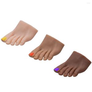 False Nails Silicone Foot Model Nail Practice Realistic Manicure Acrylic Art Mannequin Feet Training Tool For Diy Salon Artists