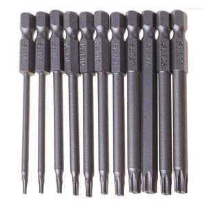 Titta på reparationssatser 11/12st Tamper Proof Security Drill Bit Set Torx Skruvmejsel Flat Head 1/4 