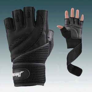 Fünf-Finger-Handschuhe Männer Bodybuilding Marke Fitnessgeräte Gewichtheben Luvas Rutschfeste atmungsaktive lange Handgelenkbandage Schwarz Braun Fäustlinge 221110