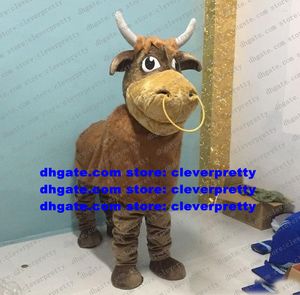 Brown Buffalo Kerbau Bison Mascot Costume Ox Bull Cow For Two Persons Adult Character Opening Session Music Carnival zx1183