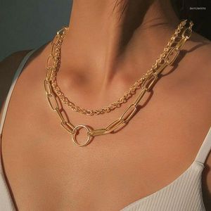 Naszyjnik łańcuchów Vintage Temperament Biżuteria złoty łańcuch warstwowy Sweter Akcesoria osobowości Kobiety Kobiety
