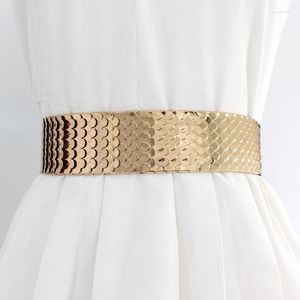 Belts Fashion Metal Waist Belt For Women Prom Dresses Decoration Wide Waistband Sequin Shiny Mirror Gorgeous Female Cummerbund
