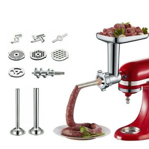Stainless Steel Kitchen Meat Fittings Cutter Rod Grinder Sausage Filling Attachment For Kitchen Aid Blender Cross Razor Durable