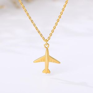 Pendant Necklaces Trip Airplane For Women Stainless Steel Plane Necklace Aircraft Chain Handmade DIY Jewelry Gift Drop