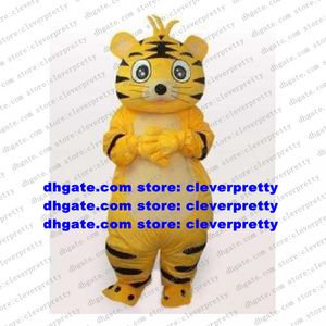 Yellow Tiger Mascot Costume Adult Cartoon Character Outfit Suit Someone Inside Marketplace Hypermarket zx1513