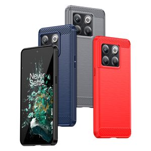 Casos de telefone para OnePlus 10 9T Nord N300 N200 N20 N10 CE ACE 5G Desenho de fio texturizado de carbono acidentado Caixa suave