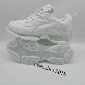 Triple S Clear Sole Casual Sapatos Cradas Mulheres Mulheres Tenente Gray Rainbow Turquesa Treno Cinzento Cinza Altura Fluo Aumentar