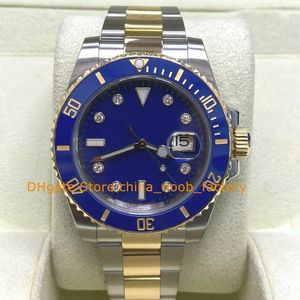 3 Style Mens Automatic Watches With Box Men's 40mm Blue Diamond Dial Two Tone Black Dial Steel 18K Yellow Gold Sport Asia 2813 Movement Watch