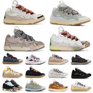 luxury designer Outdoor shoes Leather Curb Sneaker Dept Blue Grey Men Sneakers Beige Yellow Black Purple Light Blue Gum Pink White Ivory Brown Womens Sports Trainers