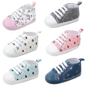 Athletic Shoes Baby Boy Girl Cute Solid Sneaker Soft Anti-Slip Sole Born Infant First Walker Toddler Casual Canvas Crib Footwear