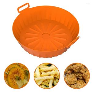 Bordmattor F￤llbar luft Fryer Silikonpanna Non Stick Baking Tray Fried Chicken Basket Mat Fryers Liner RECLACEMEN GRILL PAN Accessories