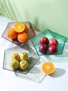 Tallrikar Hem Creative Transparent Fruit Tray European Style Plastic Dried Candy Dessert Plate