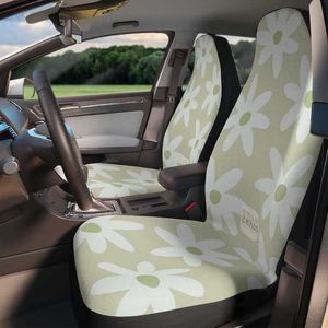 Coprisedili per auto Car Danish Pastel Decor Coprisedili per auto per veicoli da donna Set di 2 Universal Fit Cute Colorful Floral Front Bucket Seat Cover T221110