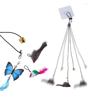 Cat Toys Pet Toy Interactive Puzzle Hanging Door Hook Adjustable Stick Elastic Rope Movement Teas