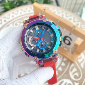 Men's Sports Quartz Calendar Watch Stainless Steel Metallic Colorful Large Dial Waterproof World Time Oak Series Iced Out Watch All hands can be operated