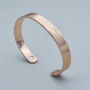Bangle unisex magnetisch zuivere koperen lijnpatroon energie gezonde zorg armbanden sieraden fitness mannen dames