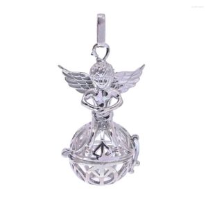 Pendant Necklaces 1pc Rhodium Wing Baby Locket Cage Open Ball Glow In Dark Diffuser Necklace Pendants For DIY Jewelry Making