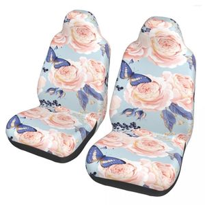 Car Seat Covers Colorful Flowers Butterflies Universal Cover Protector Interior Accessories Women Auto Polyester Styling