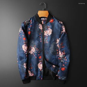 Jackets masculinos Floral Luxury Print Bomber Bomber Men 2023 Royal casual casual Roupas de rua de rua de rua de rua de alta qualidade