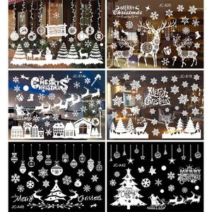 Noel Süslemeleri Pencere Çıkartması Ev için Merry Dekorasyon Noel Baba Hediyeleri Noel Navidad 2022 Mutlu Yıl 2023