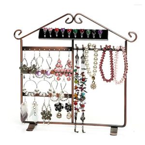 Jewelry Pouches House Shape Stand Rack Display Earring Necklace Organizer Hanging Holder