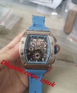 Super wysokiej jakości moda Man Watch Hardlex Crystal Stal nierdzewna Automatyczna mechaniczna męska zegarki czarny gumowy pasek na rękę