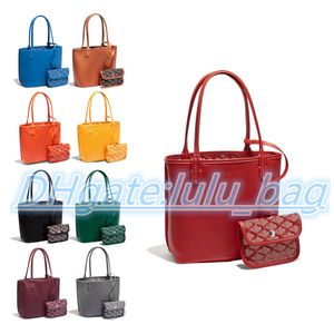 Mini Anjou dubbelsidig shoppingväska Tote Kvinnor Mens Designers Purses Luxurys Lady Crossbody med liten plånbok Handväska Hobo äkta läder axel pochette väskor