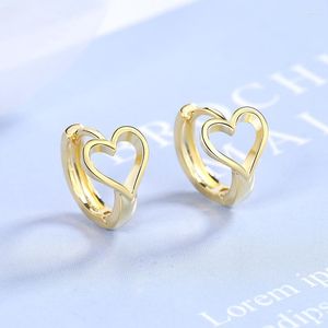 Hoop örhängen Girls 'Small Heart Shape Golden/White Minimal Hoops Tiny Earring Piercing Smycken för kvinnor härliga gåvor