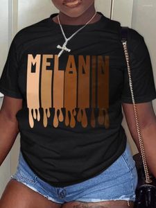 Camicia LW Taglie forti Abbigliamento donna 2022 T-shirt con stampa di lettere in melanina a maniche corte con scollo rotondo casual estivo