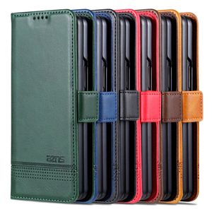 Samsung Galaxy Z Fold 4/3 Pure Color Calfskin Texture PU Leather Flip Kickstandカバーケース付きカードスロットのウォレット電話ケース