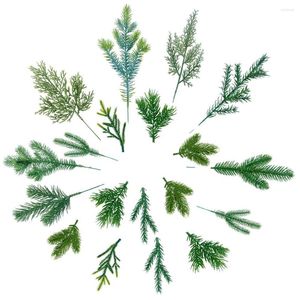 Dekorativa blommor 5/10st Artificial Christmas Tree Pine Branches Multi Type Xmas Pines For Diy Wreath Supply Noel Table Setting Decor